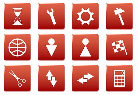 simsearch:400-05148042,k - Gadget square icons set. Red - white palette. Vector illustration. Stock Photo - Budget Royalty-Free & Subscription, Code: 400-05004206