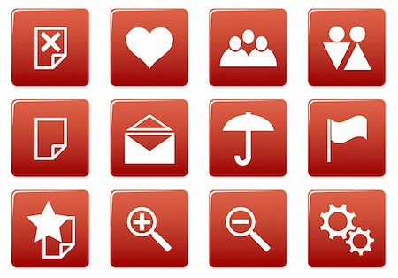 simsearch:400-05148042,k - Gadget square icons set. Red - white palette. Vector illustration. Stock Photo - Budget Royalty-Free & Subscription, Code: 400-05004208