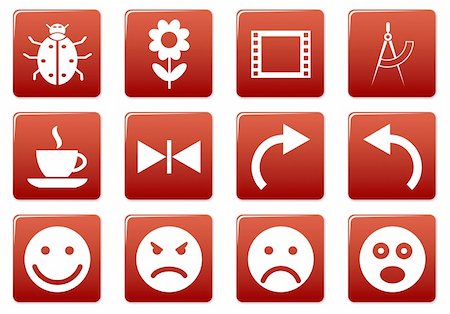 simsearch:400-05148042,k - Gadget square icons set. Red - white palette. Vector illustration. Stock Photo - Budget Royalty-Free & Subscription, Code: 400-05004209