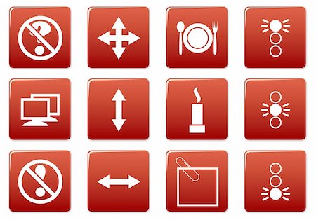 simsearch:400-05148042,k - Gadget square icons set. Red - white palette. Vector illustration. Stock Photo - Budget Royalty-Free & Subscription, Code: 400-05004210
