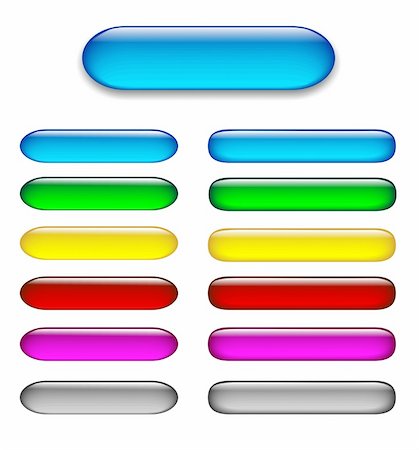 elakwasniewski (artist) - Set of colorful glossy web buttons, isolated on white background. Download large hi-res JPG and a smaller JPG. Foto de stock - Super Valor sin royalties y Suscripción, Código: 400-05004230