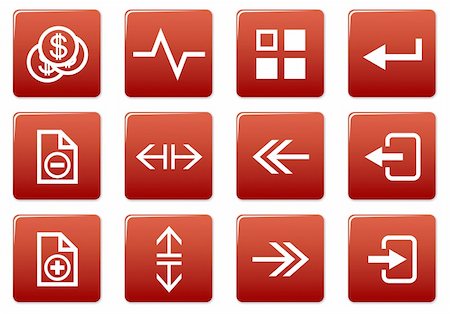 simsearch:400-05148042,k - Gadget square icons set. Red - white palette. Vector illustration. Stock Photo - Budget Royalty-Free & Subscription, Code: 400-05004286