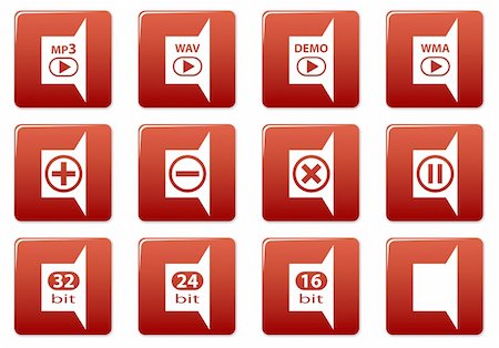 simsearch:400-05148042,k - Gadget square icons set. Red - white palette. Vector illustration. Stock Photo - Budget Royalty-Free & Subscription, Code: 400-05004287