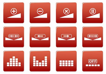simsearch:400-05008263,k - Gadget square icons set. Red - white palette. Vector illustration. Stock Photo - Budget Royalty-Free & Subscription, Code: 400-05004290