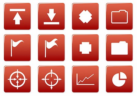 simsearch:400-05148042,k - Gadget square icons set. Red - white palette. Vector illustration. Stock Photo - Budget Royalty-Free & Subscription, Code: 400-05004292