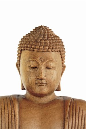 simsearch:400-05099216,k - Buddha with eyes closed in prayer over white background. Stock Photo - Budget Royalty-Free & Subscription, Code: 400-05004293