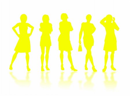 simsearch:400-04017214,k - Businesswomen silhouettes in different poses and attitudes Stockbilder - Microstock & Abonnement, Bildnummer: 400-05004862