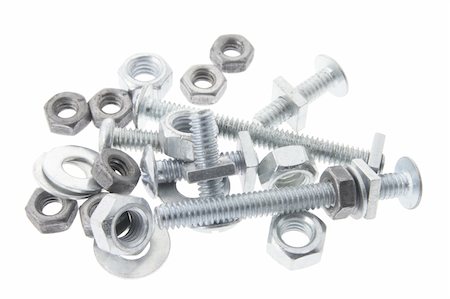 simsearch:400-04996705,k - Nuts and Bolts on White Background Photographie de stock - Aubaine LD & Abonnement, Code: 400-05005065