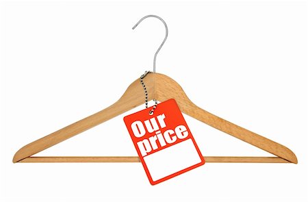 coat hanger and price tag on white background Stock Photo - Budget Royalty-Free & Subscription, Code: 400-05005090