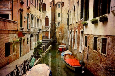 simsearch:400-05004765,k - Artistic work of my own in retro style - Postcard from Italy. - Urban Venice. Fotografie stock - Microstock e Abbonamento, Codice: 400-05005159
