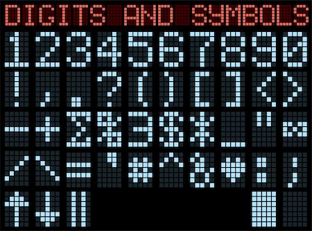 simsearch:400-04242112,k - Symbols and digits. Blue matrix indicator. Vector illustration. Stockbilder - Microstock & Abonnement, Bildnummer: 400-05005237