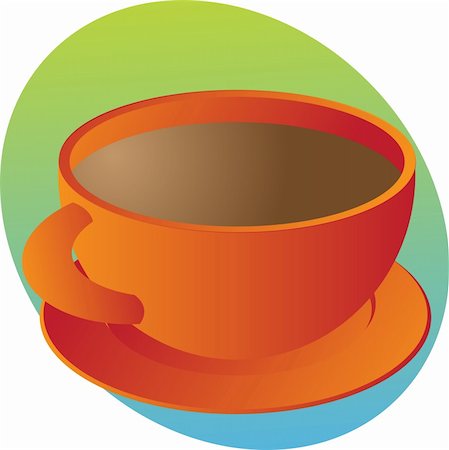 simsearch:400-05005441,k - Cup of coffee in round orange cup Stock Photo - Budget Royalty-Free & Subscription, Code: 400-05005439