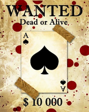 old playing card with some blood stains on it Stock Photo - Budget Royalty-Free & Subscription, Code: 400-05005739