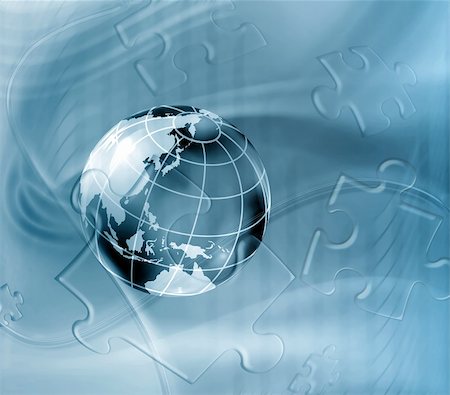 puzzle world - Blue geography abstract background with  planet and puzzle Stock Photo - Budget Royalty-Free & Subscription, Code: 400-05006060