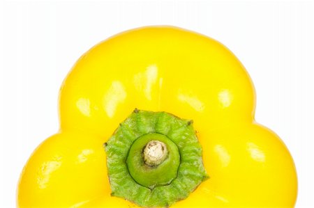 simsearch:400-05065763,k - Detail of a fresh and tasty yellow pepper reflected on white background. Shallow depth of field Stockbilder - Microstock & Abonnement, Bildnummer: 400-05006236