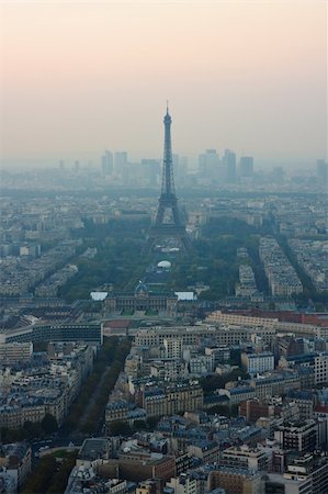 Bird's eye view on View on Paris (France) and Eiffel tower Photographie de stock - Aubaine LD & Abonnement, Code: 400-05006484