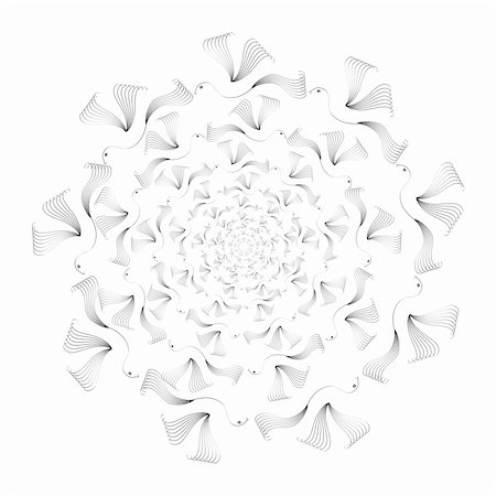 superdumb (artist) - Concentric circles of stylized birds over white background Foto de stock - Super Valor sin royalties y Suscripción, Código: 400-05006554