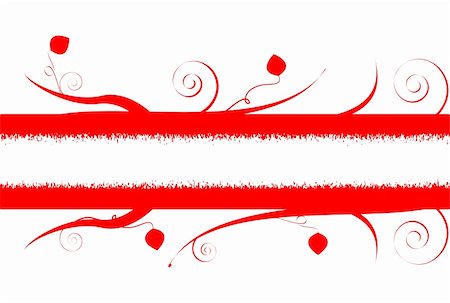 simsearch:400-05311033,k - Grunge red design with foliage and swirls over white background Stockbilder - Microstock & Abonnement, Bildnummer: 400-05006564