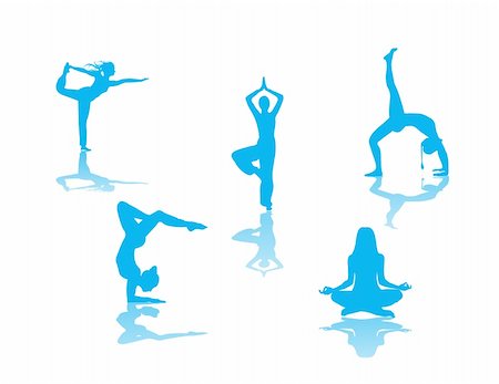 Yoga Poses  Sillhouettes Stock Photo - Budget Royalty-Free & Subscription, Code: 400-05006858