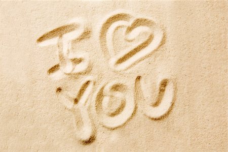 I love you written in sand Stock Photo - Budget Royalty-Free & Subscription, Code: 400-05007114