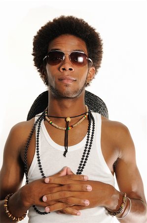simsearch:400-05009914,k - Portrait of young handsome african male model posing isolated Foto de stock - Super Valor sin royalties y Suscripción, Código: 400-05007456