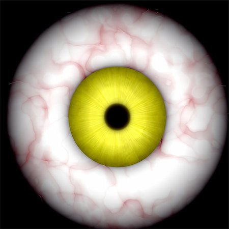 yellow creepy, scary  eye over black, great for halloween ;-) Stock Photo - Budget Royalty-Free & Subscription, Code: 400-05007691