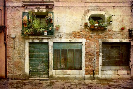 simsearch:400-05059274,k - Artistic work of my own in retro style - Postcard from Italy. - Urban decay - Venice. Foto de stock - Super Valor sin royalties y Suscripción, Código: 400-05007742