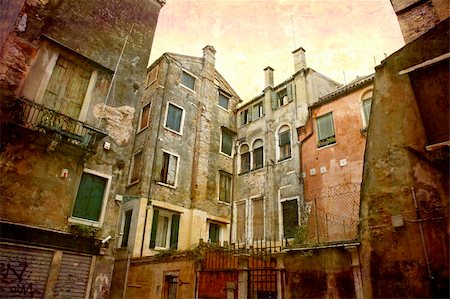 simsearch:400-04512320,k - Artistic work of my own in retro style - Postcard from Italy. - Urban Venice. Fotografie stock - Microstock e Abbonamento, Codice: 400-05007758