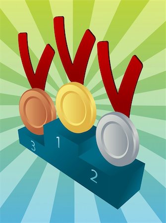 placing podium - Medal award winners, medallions on a pedestal Stock Photo - Budget Royalty-Free & Subscription, Code: 400-05008168