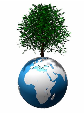 simsearch:400-05308665,k - 3d rendered illustration of a tree on a globe Photographie de stock - Aubaine LD & Abonnement, Code: 400-05008468