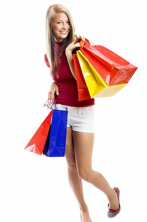 simsearch:400-04432976,k - young smiling woman with shopping bags Stockbilder - Microstock & Abonnement, Bildnummer: 400-05008550