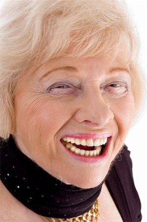 close up of laughing old woman on an isolated white background Stock Photo - Budget Royalty-Free & Subscription, Code: 400-05008783