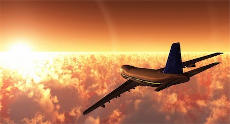 scene of the plane in flight, executed in 3 D Stock Photo - Budget Royalty-Free & Subscription, Code: 400-05009478