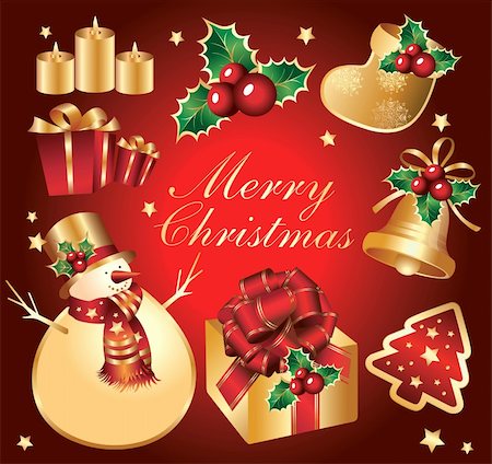 simsearch:400-07838225,k - Christmas illustration Photographie de stock - Aubaine LD & Abonnement, Code: 400-05009613