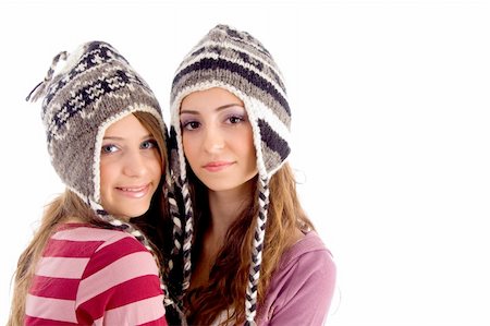 simsearch:400-04585942,k - close up view of teens friends smiling and looking at camera against white background Photographie de stock - Aubaine LD & Abonnement, Code: 400-05009620