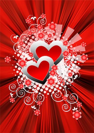 simsearch:400-05736913,k - Grunge Valentine card on red Photographie de stock - Aubaine LD & Abonnement, Code: 400-05009749