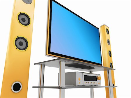 3d illustration of home theater on white, closeup Stock Photo - Budget Royalty-Free & Subscription, Code: 400-05009831