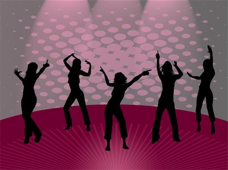 five dancing girls Stock Photo - Budget Royalty-Free & Subscription, Code: 400-05000050