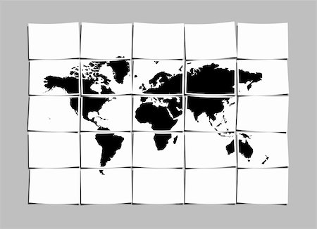 segregazione - World Map Concept of Separated Note Papers Abstract Background Fotografie stock - Microstock e Abbonamento, Codice: 400-05000166