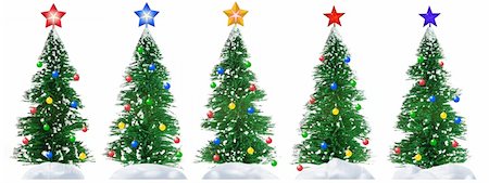 decorating small xmas tree - Fur-tree. A set artificial fur-trees isolated on a white background Stock Photo - Budget Royalty-Free & Subscription, Code: 400-05000225