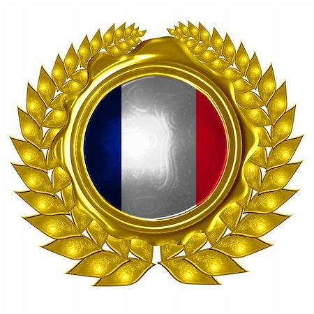 french flag winner - french flag in a wreath Stock Photo - Budget Royalty-Free & Subscription, Code: 400-05000396