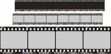 Two film strips with black silhouette, isolated Stock Photo - Budget Royalty-Free & Subscription, Code: 400-05000609