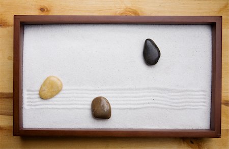 rock garden sand japanese - Miniature Zen rock garden background Stock Photo - Budget Royalty-Free & Subscription, Code: 400-05000962