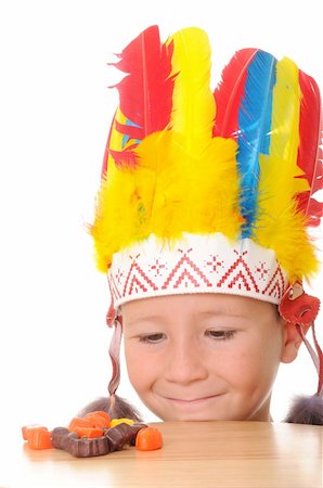 Young boy dressed as an American Indian for Halloween Stock Photo - Budget Royalty-Free & Subscription, Code: 400-05000980