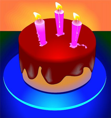 simsearch:400-04198170,k - Illustration of a birthday cake Fotografie stock - Microstock e Abbonamento, Codice: 400-05001175