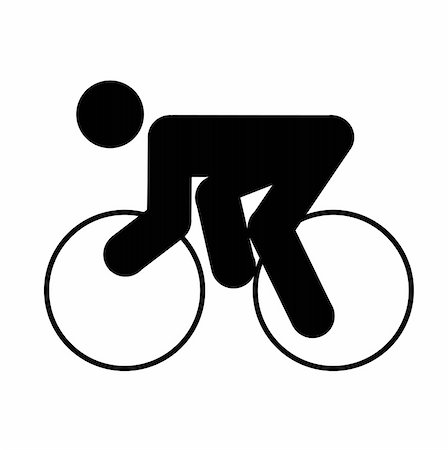raphtong (artist) - logo of cyclist, black silhouette of a man Fotografie stock - Microstock e Abbonamento, Codice: 400-05001584