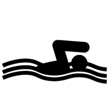 raphtong (artist) - logo of swimming, black silhouette of a man Fotografie stock - Microstock e Abbonamento, Codice: 400-05001598