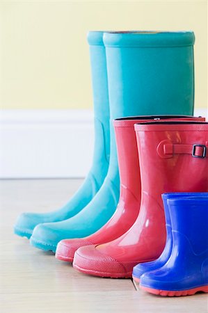 simsearch:614-06442547,k - Three Pairs Of Colorful Gumboots In A  Row Stock Photo - Budget Royalty-Free & Subscription, Code: 400-05001619