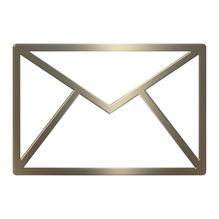 superdumb (artist) - 3d gold envelope mail icon over white Foto de stock - Super Valor sin royalties y Suscripción, Código: 400-05001718