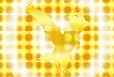 drawing eagle clipart - Dotted golden silhouette of a flying eagle over colored background Stock Photo - Budget Royalty-Free & Subscription, Code: 400-05001724